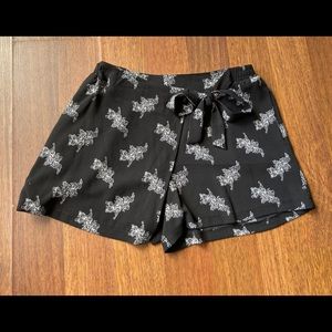 Xhilaration Black White Floral Wrap Skirt